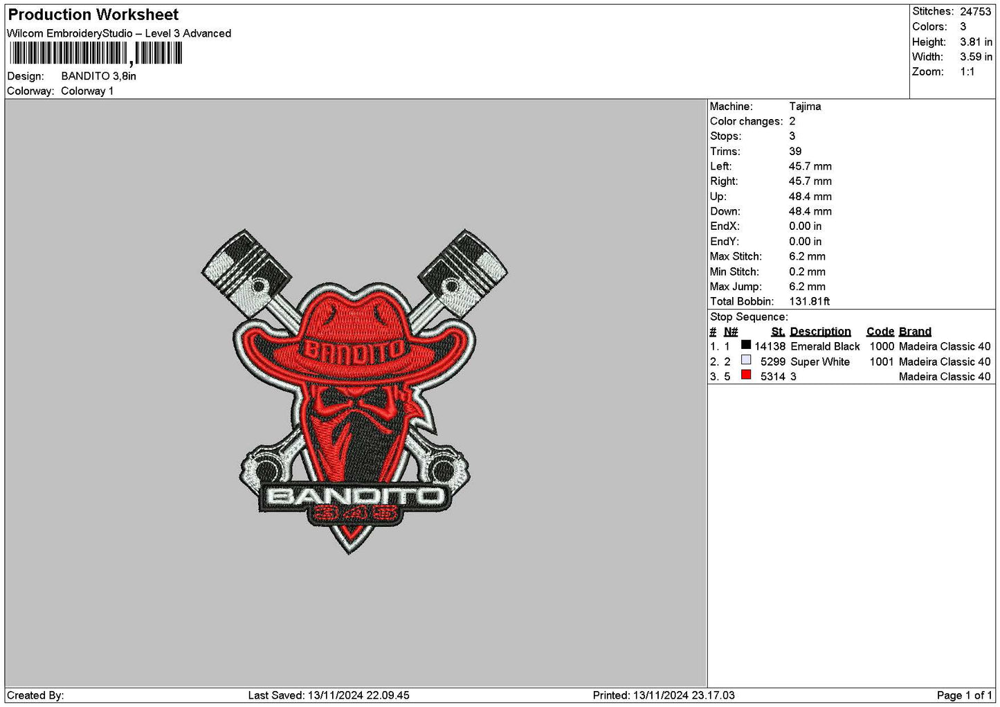 Cowboytext 1311 Embroidery File 6 sizes