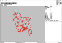 Bangladesh Maps Embroidery File 6 sizes