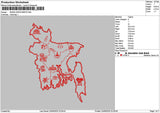 Bangladesh Maps Embroidery File 6 sizes