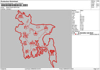 Bangladesh Maps Embroidery File 6 sizes