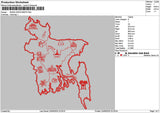 Bangladesh Maps Embroidery File 6 sizes