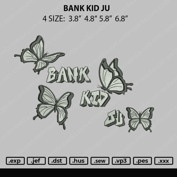 Bank Kid Ju Embroidery File 4 size