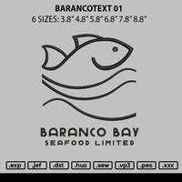 Barancotext 01 Embroidery File 6 sizes