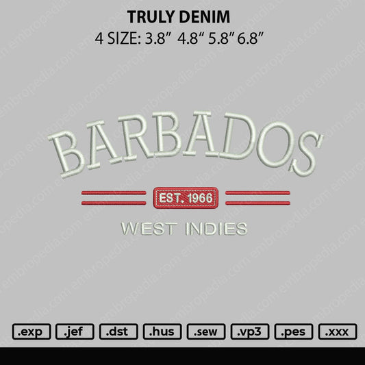 Barados Embroidery File 4 sizes