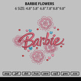 Barbie Flowers Embroidery File 6 sizes