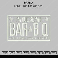 Barbo Embroidery File 4 size