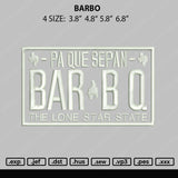 Barbo Embroidery File 4 size