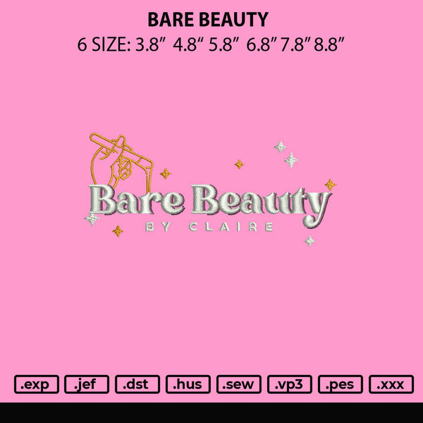 Bare Beauty Embroidery File 6 sizes