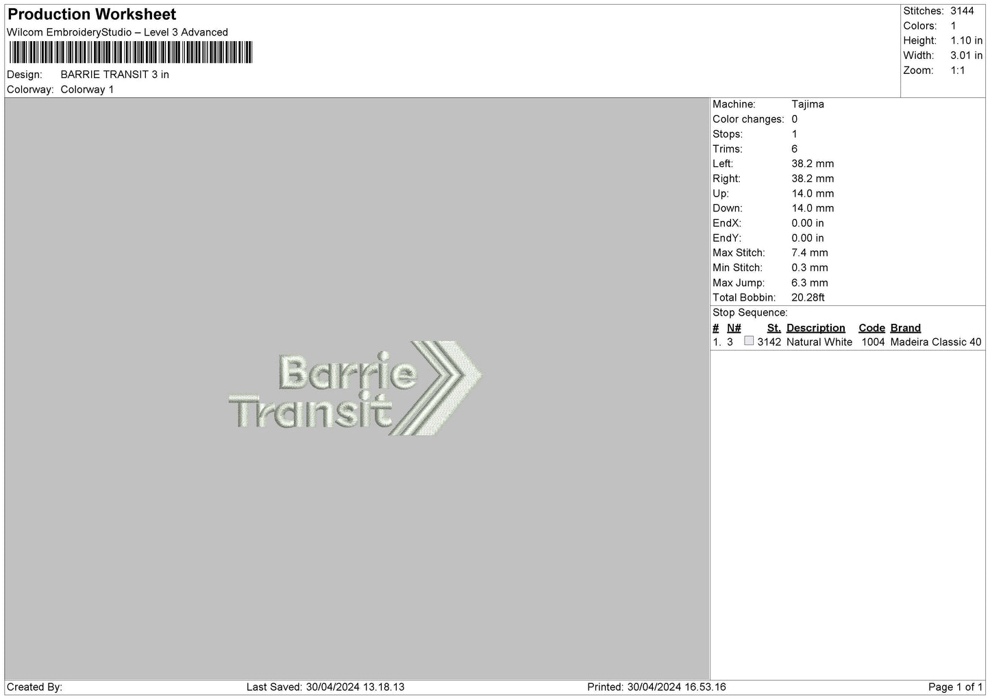 Barrietext Embroidery File 6 sizes