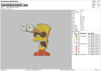 Bart Simpson V2 Embroidery File 6 sizes