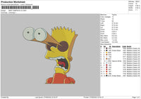 Bart Simpson V2 Embroidery File 6 sizes