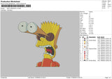 Bart Simpson V2 Embroidery File 6 sizes