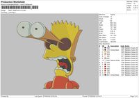 Bart Simpson V2 Embroidery File 6 sizes