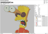 Bart Simpson V2 Embroidery File 6 sizes