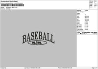 Baseballtext 1204 Embroidery File 6 sizes