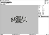 Baseballtext 1204 Embroidery File 6 sizes