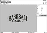 Baseballtext 1204 Embroidery File 6 sizes