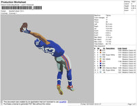 Baseball Player Embroidery File 4 size