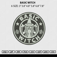 Basic Witch Embroidery File 6 sizes