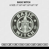 Basic Witch Embroidery File 6 sizes