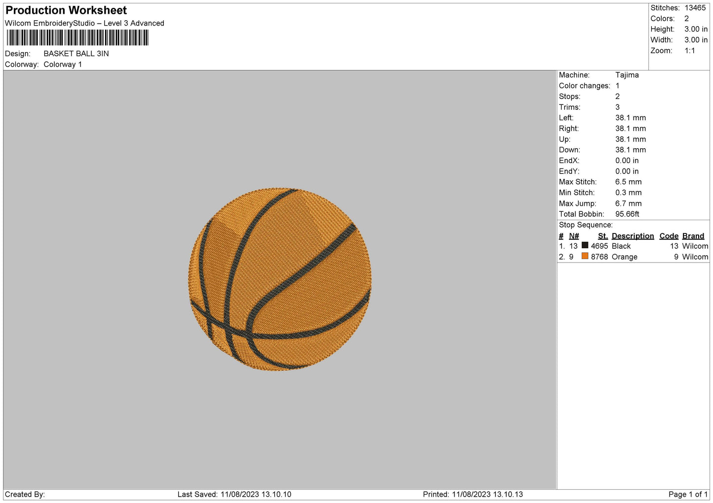 Basket Ball Small Embroidery File 6 sizes