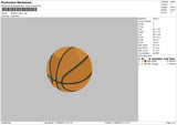 Basket Ball Small Embroidery File 6 sizes