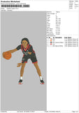 Basket Player Embroidery File 6 sizes