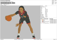 Basket Player Embroidery File 6 sizes