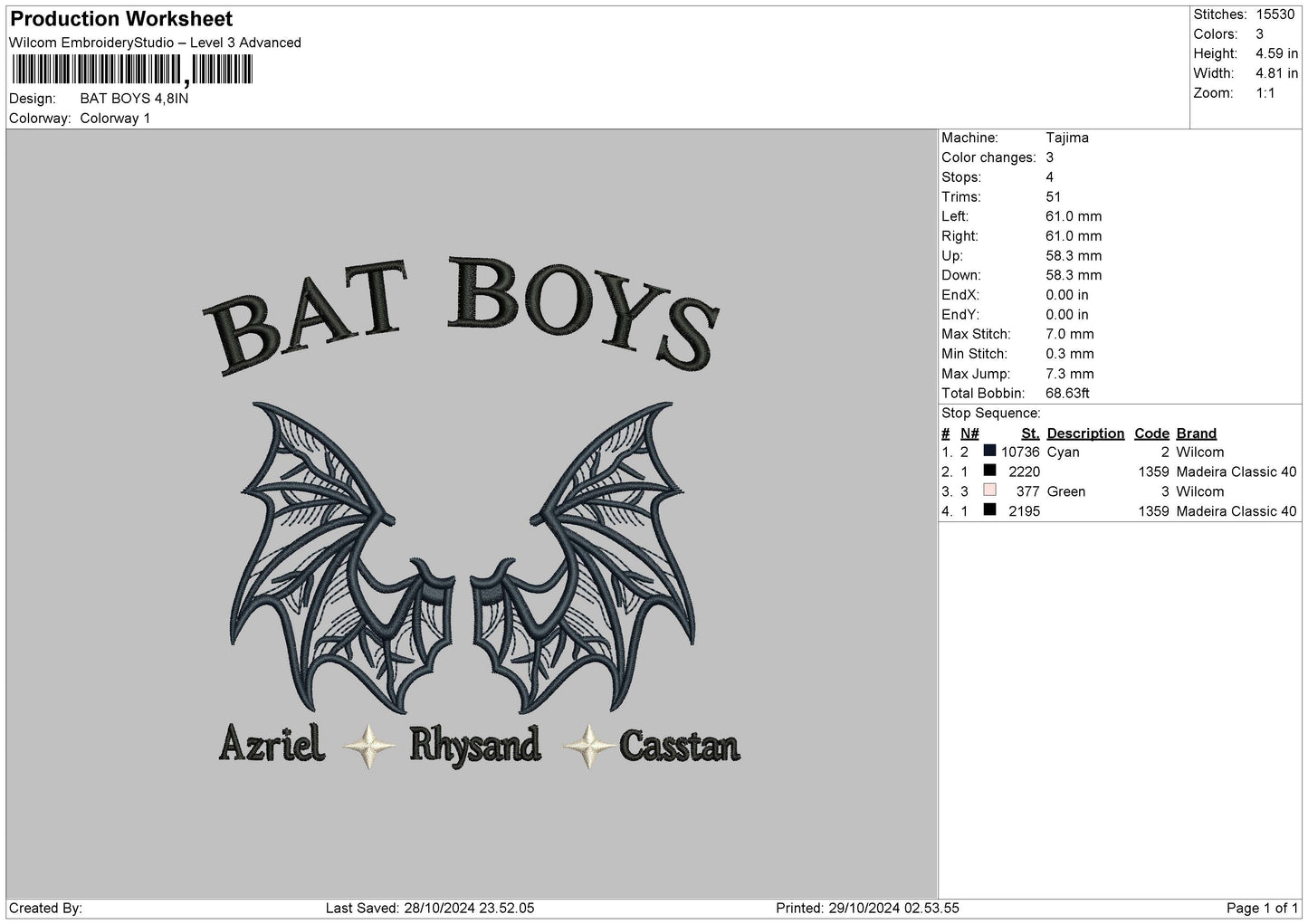 Boystext 01 Embroidery File 6 sizes