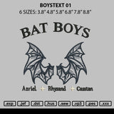 Boystext 01 Embroidery File 6 sizes