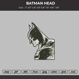 BATMAN'S HEAD Embroidery File 6 sizes