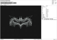 Batman Scribble Embroidery File 6 sizes