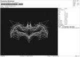 Batman Scribble Embroidery File 6 sizes