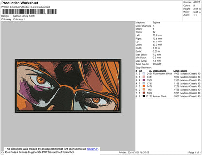 Batman Series Embroidery File 4 size