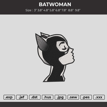 BATWOMAN Embroidery File 6 sizes