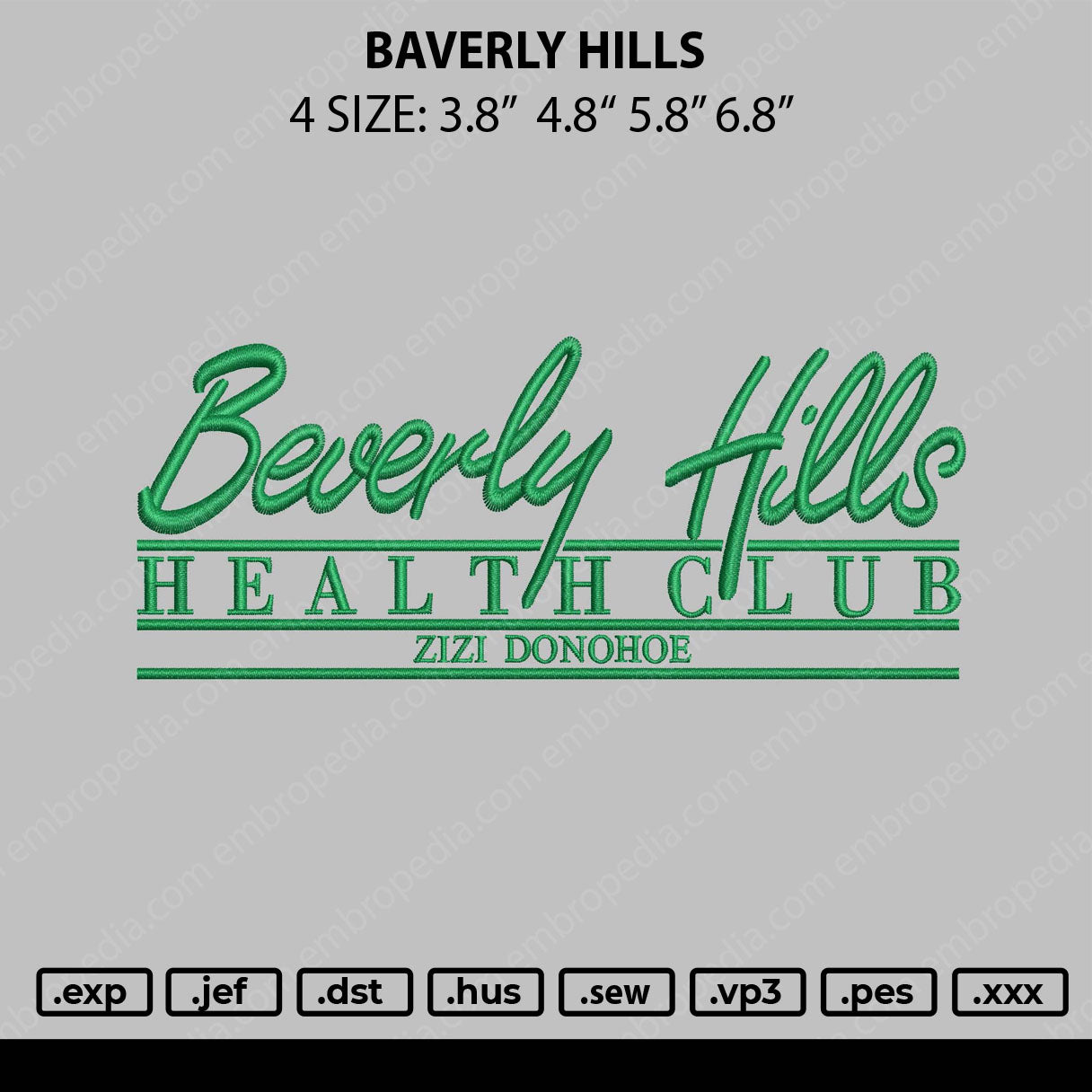 Baverly Hill Embroidery File 4 size