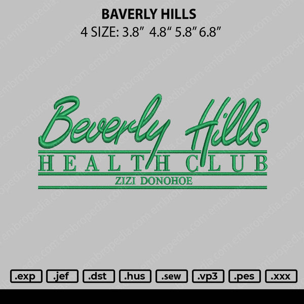 Baverly Hill Embroidery File 4 size