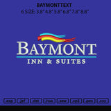 baymonttext Embroidery File 6 sizes