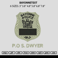 Bayonnetext Embroidery File 6 sizes