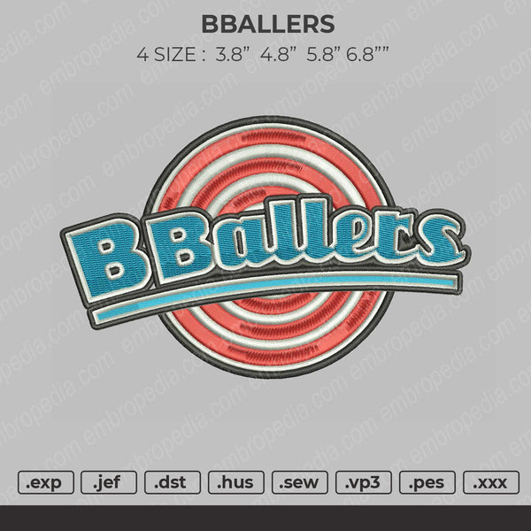 Bballers Embroidery File 4 size