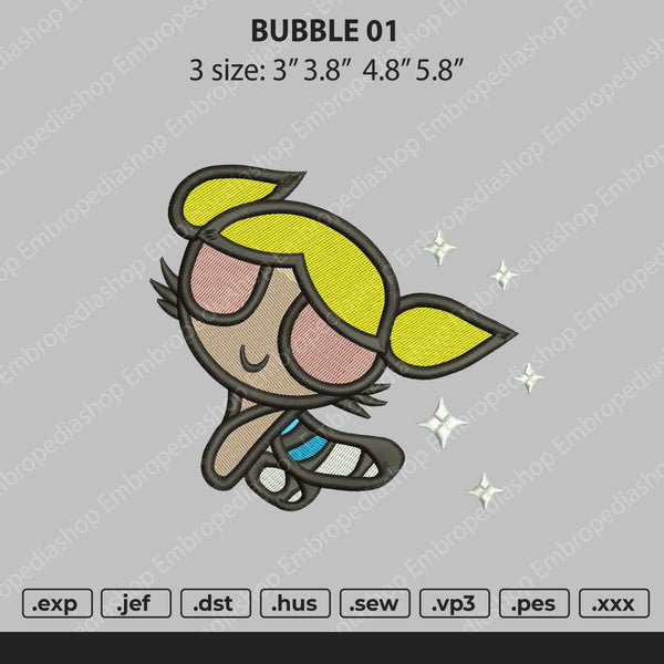 Bubble 01 Embroidery File 4 size