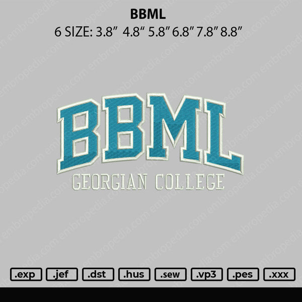 BBML Embroidery File 6 sizes