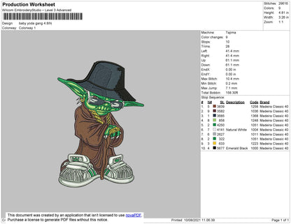 Baby Yoda Gang Embroidery File 4 size