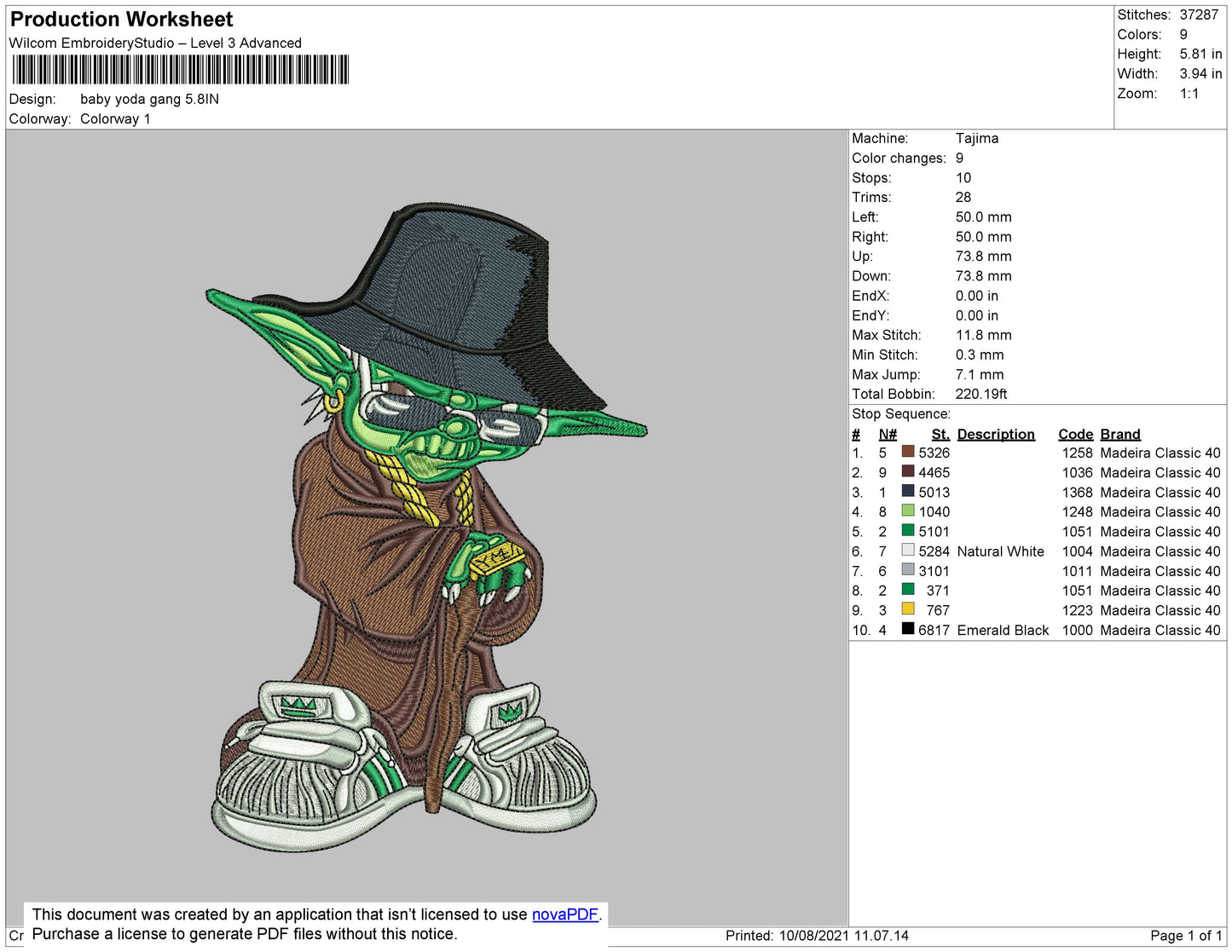 Baby Yoda Gang Embroidery File 4 size