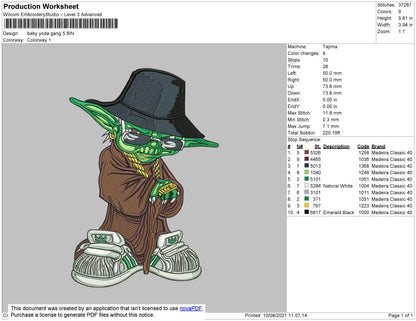Baby Yoda Gang Embroidery File 4 size