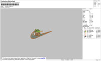 Swoosh Baby Yoda 02 Embroidery File 4 size