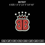 Bb Text Embroidery File 6 sizes