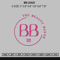 Bb Logo Embroidery File 6 sizes