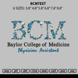 Bcmtext Embroidery File 6 sizes