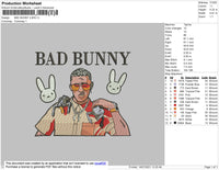 Bad Bunny Image Embroidery File 4 size